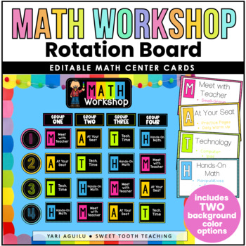 Preview of Math Workshop Rotation Board | EDITABLE | Math Centers