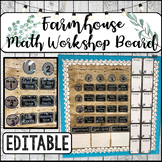 Math Workshop Rotation Board Farmhouse Theme -EDITABLE-