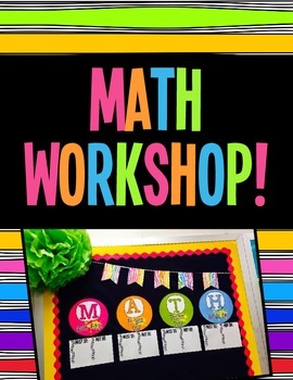 Preview of Math Workshop Rotations Board - Bright Neon Colors!  NOW EDITABLE