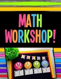 Math Workshop Rotations Board - Bright Neon Colors!  NOW EDITABLE