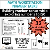Math Workstation Number Tasks: Numbers to 120, Print and Digital