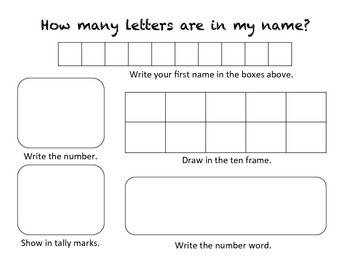 Preview of Math Writing Center - My Name in Numbers