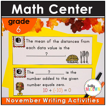 Math Writing Center November 6th Grade by Teaching Math and More