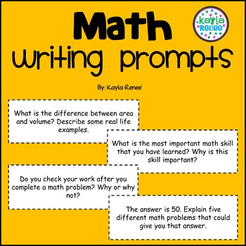 Preview of Middle School Math Writing Prompts