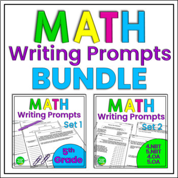 Preview of 5th Grade Math Journal Prompts BUNDLE