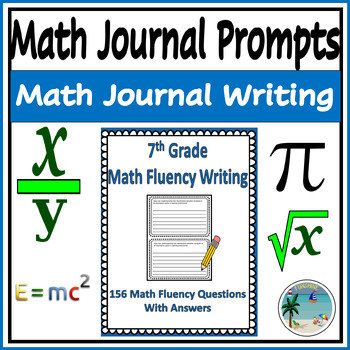 Preview of Math Writing Prompts for Fluency Work Sheet and Answers 7th-9th Grades