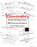 Math Writing Time!  Elementary   ESL/Writing Journal Samples