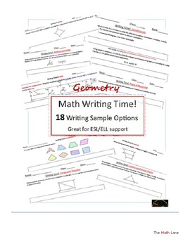 Preview of Math Writing Time! Geometry  (ESL/TELPAS examples)