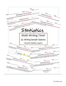 Preview of Math Writing Time! Statistics  (16 prompts) ESL/ELL/TELPAS