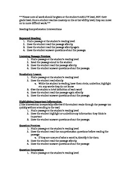 Preview of Math, Writing, and Reading Intervention List