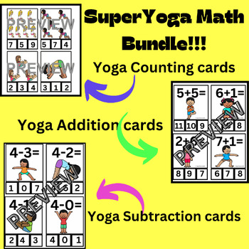 Preview of Math Yoga BUNDLE! Counting, Addition and Subtraction, Movement, Centers, OT PT