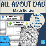 Math about Dad Worksheet | Father's Day | June | Coloring Pages