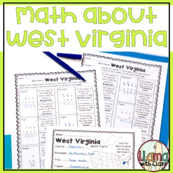 Preview of Math about West Virginia State Symbols