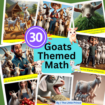 Preview of Math activity| 30 Goats Themed Math word Problems 