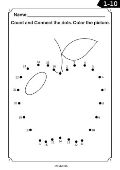 Math activity sheets Numbers within 31 Dot to dot. by Whale1997 | TPT