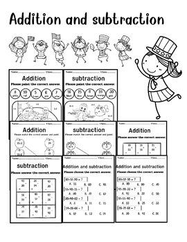 Preview of Addition & Subtraction Coloring Pages - Math Activity