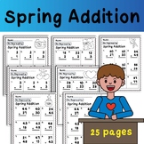 Math addition problems, 25 worksheets .