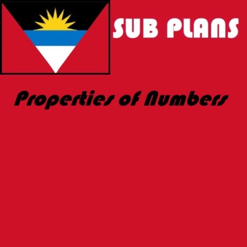 Preview of Math algebra emergency sub plans - properties of numbers word search