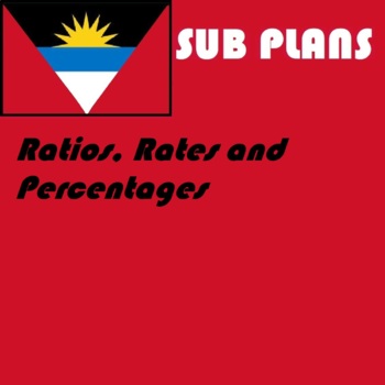 Preview of Math algebra sub plans - ratios, rates and percentages word search