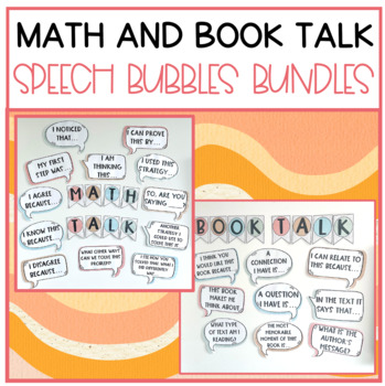 Preview of Math and Book Talk Speech Bubbles BUNDLE (Includes Boho and B+W)