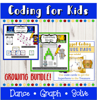 Preview of Math and Coding games and activities for kids bundle