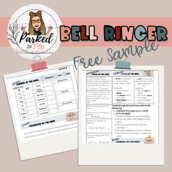Preview of Math and ELA Bell Ringer - Morning Work - Freebie