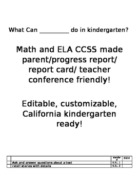Preview of Math and ELA CCSS checklist made friendly