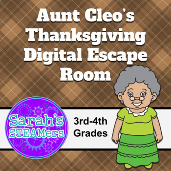 Preview of Math and ELA Digital Escape Room: Aunt Cleo's Thanksgiving
