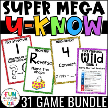 Preview of Math and ELA Games SUPER MEGA Bundle | U-Know Review Games