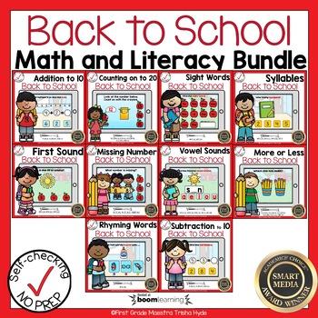 Preview of Math and ELA | Kindergarten Review | Bundle | Boom Cards