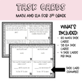 Math and ELA Review Task Cards