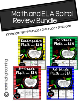 Preview of Math and ELA Spiral Review Bundle