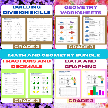 Preview of Math and Geometry Bundle:Grade 3