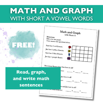 Preview of Bar Graph, Write Math Sentences, and Read with Short A - FREEBIE