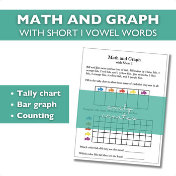 Preview of Create a Tally Chart and Bar Graph & Reading with Short I Vowel Words Worksheet