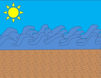 Preview of Math and Language Arts BEACH SCENE for Story Telling, Story Problems, and More