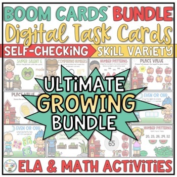Preview of Math and Language Arts Digital Resources | Boom Cards Math & ELA 2nd grade
