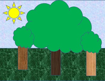 Preview of Math and Language Arts TREES SCENE for Story Telling, Story Problems, and More