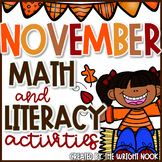 Math and Literacy Activities Bundle for November