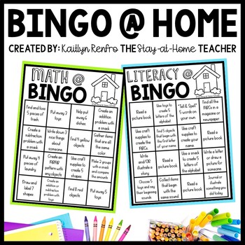 Preview of Math, Literacy and Science BINGO at Home
