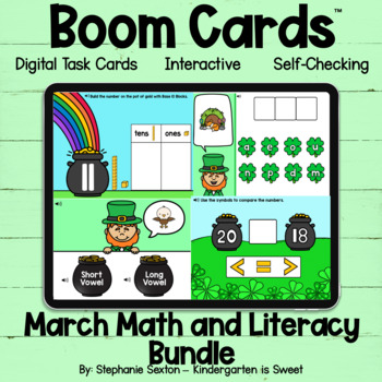 Preview of Math and Literacy Bundle Boom Cards™