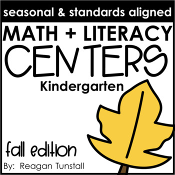 Preview of Math and Literacy Centers Fall Kindergarten