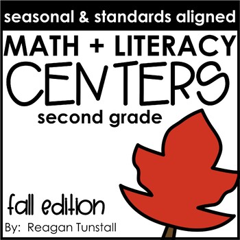 Preview of Math and Literacy Centers Fall Second Grade