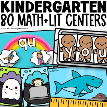 Preview of Math and Literacy Centers Kindergarten BUNDLE Kindergarten Morning Work Centers