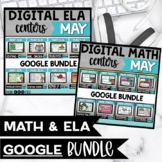 Math and Literacy Centers Spring Google Slides Bundle May