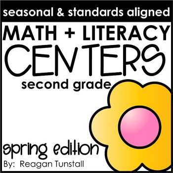 Preview of Math and Literacy Centers Spring Second Grade