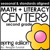 Math and Literacy Centers Spring Second Grade