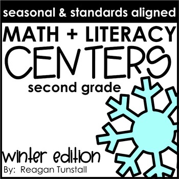 Preview of Math and Literacy Centers Winter Second Grade