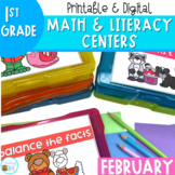 Math and Literacy Centers for Valentine's Day First Grade