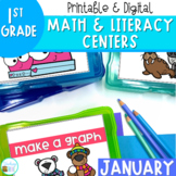 Math and Literacy Centers for Winter First Grade